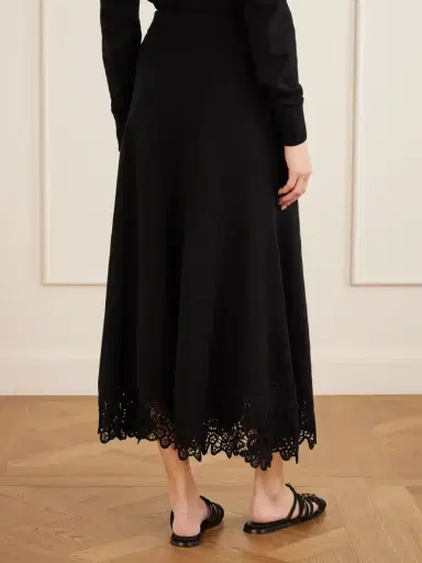 Zimmermann Valiant Lace-trimmed Wool Midi Skirt | Thumbnail 3 Zimmermann Valiant Lace-trimmed Wool Midi Skirt | Thumbnail 3