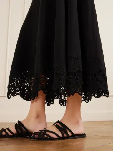 Zimmermann Valiant Lace-trimmed Wool Midi Skirt | Thumbnail 4 Zimmermann Valiant Lace-trimmed Wool Midi Skirt | Thumbnail 4