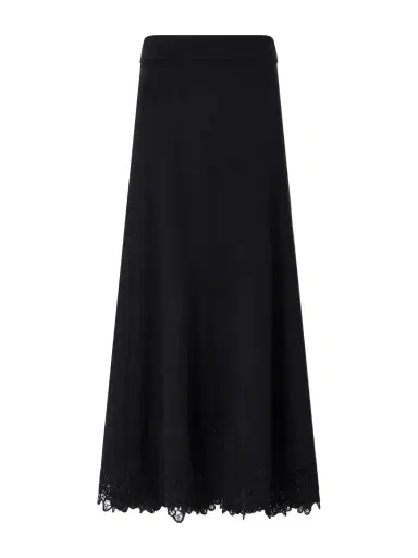 Zimmermann Valiant Lace-trimmed Wool Midi Skirt | Thumbnail 1 Zimmermann Valiant Lace-trimmed Wool Midi Skirt | Thumbnail 1