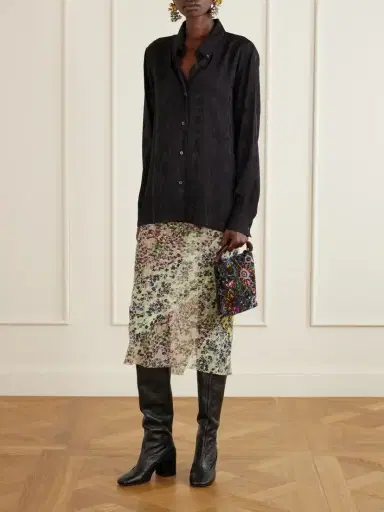 Dries Van Noten Bead-embellished Printed Leather-trimmed Velvet Tote | Thumbnail 3 Dries Van Noten Bead-embellished Printed Leather-trimmed Velvet Tote | Thumbnail 3