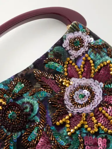 Dries Van Noten Bead-embellished Printed Leather-trimmed Velvet Tote | Thumbnail 5 Dries Van Noten Bead-embellished Printed Leather-trimmed Velvet Tote | Thumbnail 5
