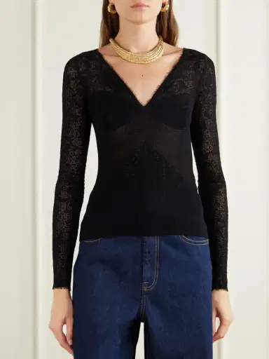 Zimmermann Pointelle Merino Wool-blend Lace Top | Thumbnail 3 Zimmermann Pointelle Merino Wool-blend Lace Top | Thumbnail 3