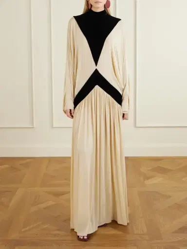 Zimmermann Valiant Deco Pleated Paneled Velvet-trimmed Jersey Maxi Dress | Thumbnail 2 Zimmermann Valiant Deco Pleated Paneled Velvet-trimmed Jersey Maxi Dress | Thumbnail 2