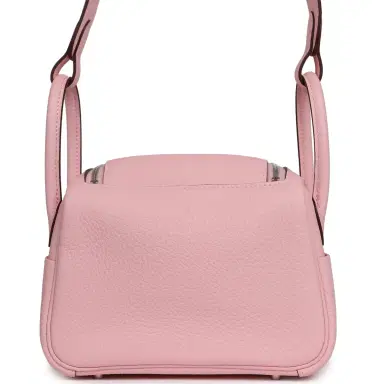 HERMÈS Hermes Mini Lindy II Rose Sakura Verso Clemence Palladium Hardware | Thumbnail 4 HERMÈS Hermes Mini Lindy II Rose Sakura Verso Clemence Palladium Hardware | Thumbnail 4