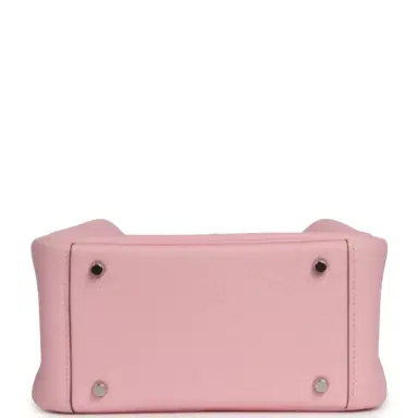 HERMÈS Hermes Mini Lindy II Rose Sakura Verso Clemence Palladium Hardware | Thumbnail 6 HERMÈS Hermes Mini Lindy II Rose Sakura Verso Clemence Palladium Hardware | Thumbnail 6
