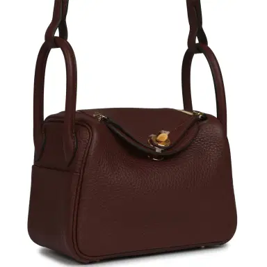 HERMÈS Hermes Mini Lindy II Terre Clemence Gold Hardware | Thumbnail 2 HERMÈS Hermes Mini Lindy II Terre Clemence Gold Hardware | Thumbnail 2