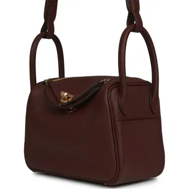HERMÈS Hermes Mini Lindy II Terre Clemence Gold Hardware | Thumbnail 5 HERMÈS Hermes Mini Lindy II Terre Clemence Gold Hardware | Thumbnail 5