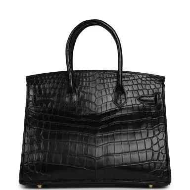 HERMÈS Pre-owned Hermes Birkin 30 Black Matte Niloticus Crocodile Gold Hardware | Thumbnail 4 HERMÈS Pre-owned Hermes Birkin 30 Black Matte Niloticus Crocodile Gold Hardware | Thumbnail 4