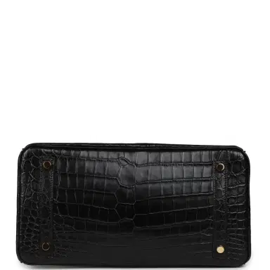 HERMÈS Pre-owned Hermes Birkin 30 Black Matte Niloticus Crocodile Gold Hardware | Thumbnail 6 HERMÈS Pre-owned Hermes Birkin 30 Black Matte Niloticus Crocodile Gold Hardware | Thumbnail 6