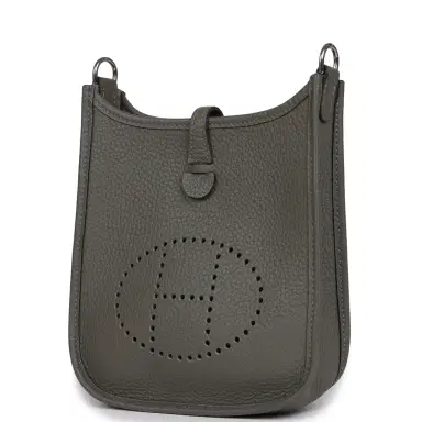 HERMÈS Pre-owned Hermes Evelyne TPM Gris Meyer Clemence Palladium Hardware | Thumbnail 3 HERMÈS Pre-owned Hermes Evelyne TPM Gris Meyer Clemence Palladium Hardware | Thumbnail 3