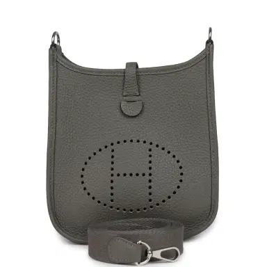 HERMÈS Pre-owned Hermes Evelyne TPM Gris Meyer Clemence Palladium Hardware | Thumbnail 1 HERMÈS Pre-owned Hermes Evelyne TPM Gris Meyer Clemence Palladium Hardware | Thumbnail 1