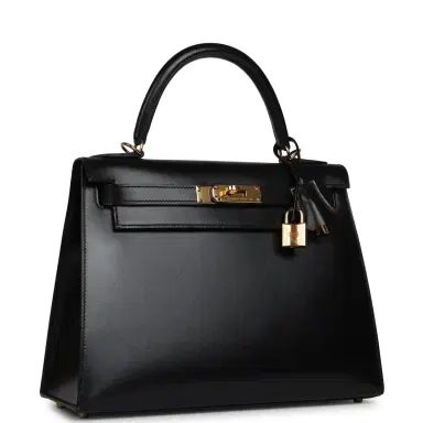 HERMÈS Pre-owned Hermes Kelly Sellier 28 Black Box Gold Hardware | Thumbnail 2 HERMÈS Pre-owned Hermes Kelly Sellier 28 Black Box Gold Hardware | Thumbnail 2