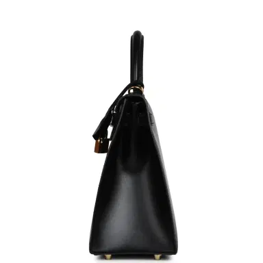 HERMÈS Pre-owned Hermes Kelly Sellier 28 Black Box Gold Hardware | Thumbnail 3 HERMÈS Pre-owned Hermes Kelly Sellier 28 Black Box Gold Hardware | Thumbnail 3