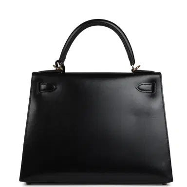 HERMÈS Pre-owned Hermes Kelly Sellier 28 Black Box Gold Hardware | Thumbnail 4 HERMÈS Pre-owned Hermes Kelly Sellier 28 Black Box Gold Hardware | Thumbnail 4