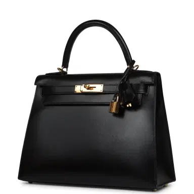 HERMÈS Pre-owned Hermes Kelly Sellier 28 Black Box Gold Hardware | Thumbnail 5 HERMÈS Pre-owned Hermes Kelly Sellier 28 Black Box Gold Hardware | Thumbnail 5