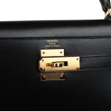 HERMÈS Pre-owned Hermes Kelly Sellier 28 Black Box Gold Hardware | Thumbnail 7 HERMÈS Pre-owned Hermes Kelly Sellier 28 Black Box Gold Hardware | Thumbnail 7