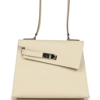 HERMÈS Pre-owned Hermes Kelly Sellier en Desordre 20 Craie Epsom Palladium Hardware | Thumbnail 2 HERMÈS Pre-owned Hermes Kelly Sellier en Desordre 20 Craie Epsom Palladium Hardware | Thumbnail 2
