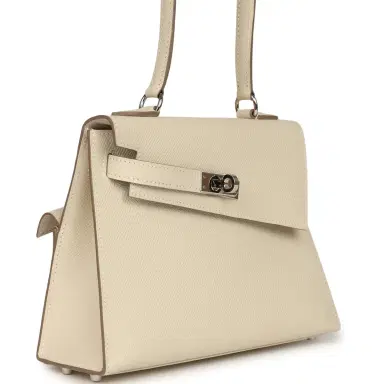 HERMÈS Pre-owned Hermes Kelly Sellier en Desordre 20 Craie Epsom Palladium Hardware | Thumbnail 3 HERMÈS Pre-owned Hermes Kelly Sellier en Desordre 20 Craie Epsom Palladium Hardware | Thumbnail 3