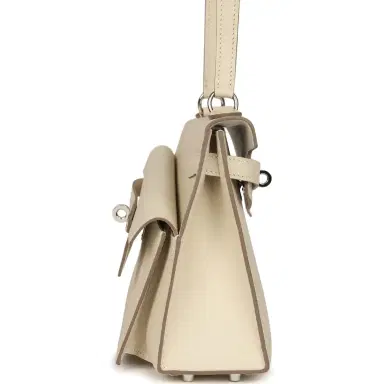 HERMÈS Pre-owned Hermes Kelly Sellier en Desordre 20 Craie Epsom Palladium Hardware | Thumbnail 5 HERMÈS Pre-owned Hermes Kelly Sellier en Desordre 20 Craie Epsom Palladium Hardware | Thumbnail 5