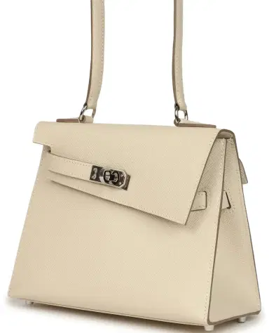 HERMÈS Pre-owned Hermes Kelly Sellier en Desordre 20 Craie Epsom Palladium Hardware | Thumbnail 6 HERMÈS Pre-owned Hermes Kelly Sellier en Desordre 20 Craie Epsom Palladium Hardware | Thumbnail 6