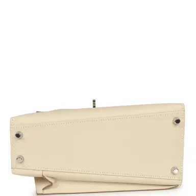 HERMÈS Pre-owned Hermes Kelly Sellier en Desordre 20 Craie Epsom Palladium Hardware | Thumbnail 7 HERMÈS Pre-owned Hermes Kelly Sellier en Desordre 20 Craie Epsom Palladium Hardware | Thumbnail 7