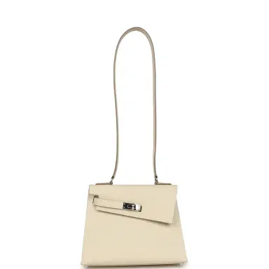 HERMÈS Pre-owned Hermes Kelly Sellier en Desordre 20 Craie Epsom Palladium Hardware | Thumbnail 8 HERMÈS Pre-owned Hermes Kelly Sellier en Desordre 20 Craie Epsom Palladium Hardware | Thumbnail 8