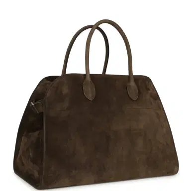 The Row The Row Soft Margaux 15 Bag Nut Brown Suede Silver Hardware | Thumbnail 2 The Row The Row Soft Margaux 15 Bag Nut Brown Suede Silver Hardware | Thumbnail 2