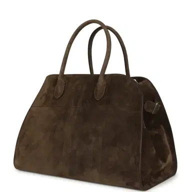 The Row The Row Soft Margaux 15 Bag Nut Brown Suede Silver Hardware | Thumbnail 4 The Row The Row Soft Margaux 15 Bag Nut Brown Suede Silver Hardware | Thumbnail 4