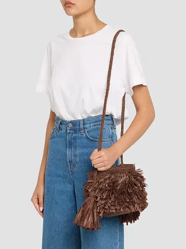 A.L.C. Women's Sasha Fringed Paper Yarn Crossbody Bag - Chocolate | Thumbnail 2 A.L.C. Women's Sasha Fringed Paper Yarn Crossbody Bag - Chocolate | Thumbnail 2