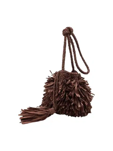 A.L.C. Women's Sasha Fringed Paper Yarn Crossbody Bag - Chocolate | Thumbnail 1 A.L.C. Women's Sasha Fringed Paper Yarn Crossbody Bag - Chocolate | Thumbnail 1
