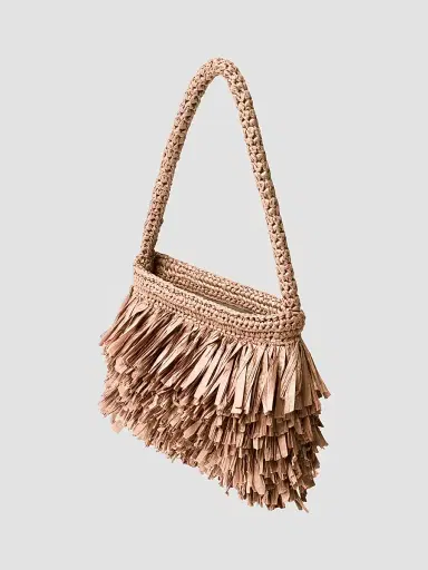 A.L.C. Women's Janie Fringed Woven Paper Shoulder Bag - Tropez Tan | Thumbnail 2 A.L.C. Women's Janie Fringed Woven Paper Shoulder Bag - Tropez Tan | Thumbnail 2