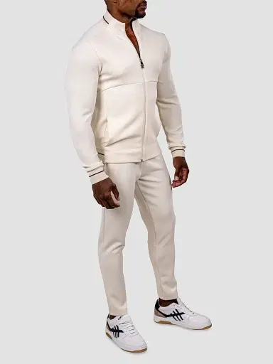 Maceoo Men's Marthyr Zip Sweater - White | Thumbnail 2 Maceoo Men's Marthyr Zip Sweater - White | Thumbnail 2