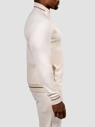 Maceoo Men's Marthyr Zip Sweater - White | Thumbnail 6 Maceoo Men's Marthyr Zip Sweater - White | Thumbnail 6