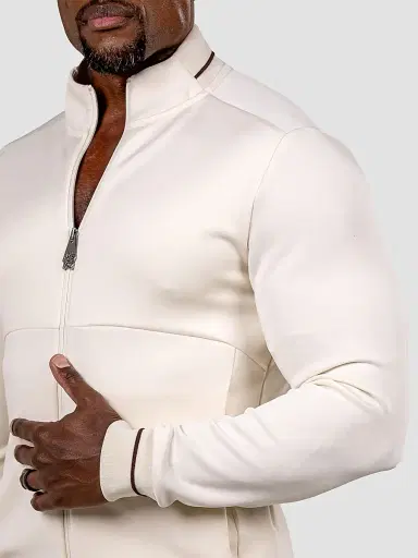 Maceoo Men's Marthyr Zip Sweater - White | Thumbnail 7 Maceoo Men's Marthyr Zip Sweater - White | Thumbnail 7