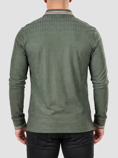 Maceoo Men's Knit Polo Shirt - Green | Thumbnail 4 Maceoo Men's Knit Polo Shirt - Green | Thumbnail 4