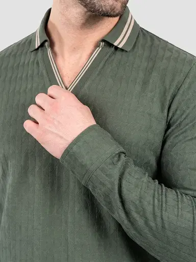 Maceoo Men's Knit Polo Shirt - Green | Thumbnail 5 Maceoo Men's Knit Polo Shirt - Green | Thumbnail 5