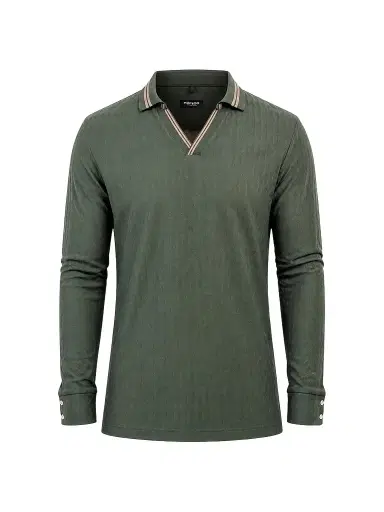 Maceoo Men's Knit Polo Shirt - Green | Thumbnail 1 Maceoo Men's Knit Polo Shirt - Green | Thumbnail 1