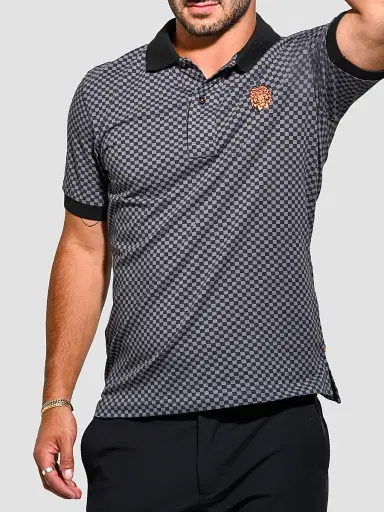 Maceoo Men's Mozart Square Tip Polo Shirt - Black | Thumbnail 2 Maceoo Men's Mozart Square Tip Polo Shirt - Black | Thumbnail 2