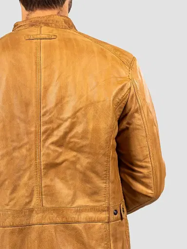 Maceoo Men's Washed Leather Jacket - Brown | Thumbnail 8 Maceoo Men's Washed Leather Jacket - Brown | Thumbnail 8