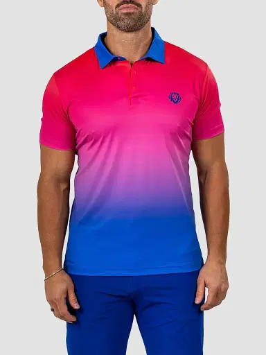 Maceoo Men's Knit Ascension Sunset Polo Shirt | Thumbnail 2 Maceoo Men's Knit Ascension Sunset Polo Shirt | Thumbnail 2