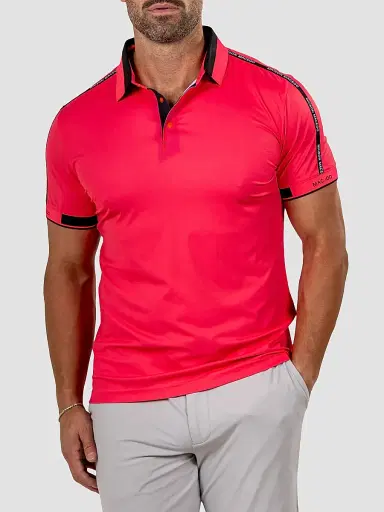 Maceoo Men's Knit Ascension Polo Shirt - Pink | Thumbnail 2 Maceoo Men's Knit Ascension Polo Shirt - Pink | Thumbnail 2