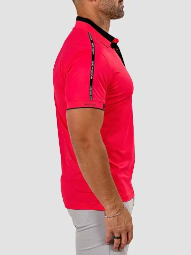 Maceoo Men's Knit Ascension Polo Shirt - Pink | Thumbnail 5 Maceoo Men's Knit Ascension Polo Shirt - Pink | Thumbnail 5