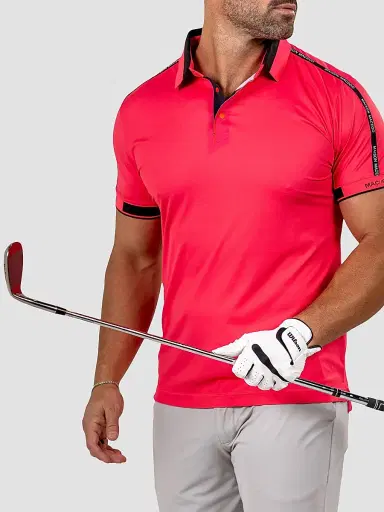 Maceoo Men's Knit Ascension Polo Shirt - Pink | Thumbnail 6 Maceoo Men's Knit Ascension Polo Shirt - Pink | Thumbnail 6
