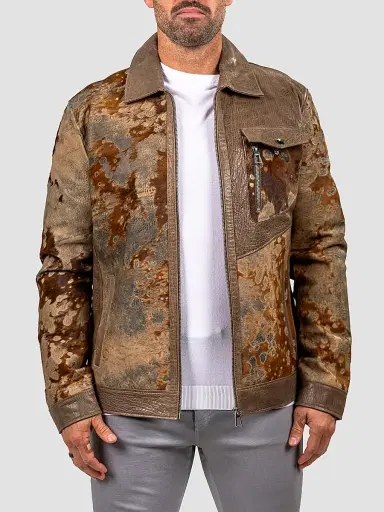 Maceoo Men's Marthyr Cowhide Jacket - Brown | Thumbnail 2 Maceoo Men's Marthyr Cowhide Jacket - Brown | Thumbnail 2