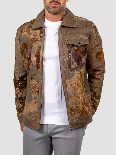 Maceoo Men's Marthyr Cowhide Jacket - Brown | Thumbnail 3 Maceoo Men's Marthyr Cowhide Jacket - Brown | Thumbnail 3
