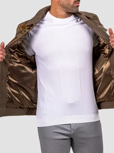 Maceoo Men's Marthyr Cowhide Jacket - Brown | Thumbnail 4 Maceoo Men's Marthyr Cowhide Jacket - Brown | Thumbnail 4