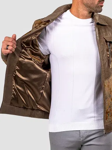 Maceoo Men's Marthyr Cowhide Jacket - Brown | Thumbnail 5 Maceoo Men's Marthyr Cowhide Jacket - Brown | Thumbnail 5