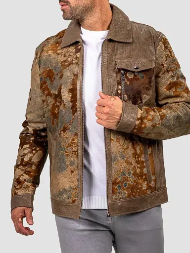 Maceoo Men's Marthyr Cowhide Jacket - Brown | Thumbnail 8 Maceoo Men's Marthyr Cowhide Jacket - Brown | Thumbnail 8