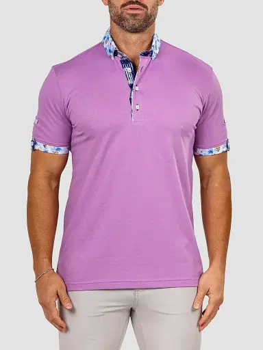 Maceoo Men's Newton Polo Shirt - Purple | Thumbnail 2 Maceoo Men's Newton Polo Shirt - Purple | Thumbnail 2