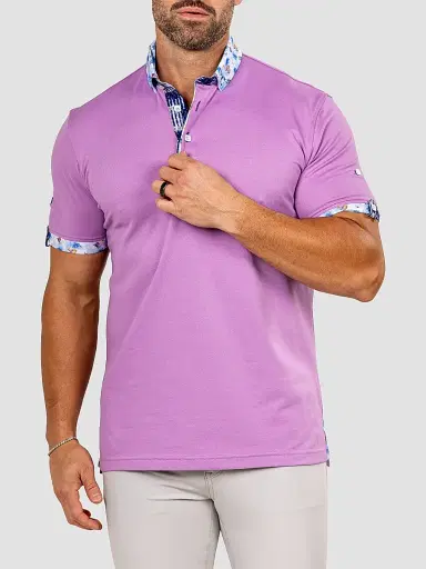 Maceoo Men's Newton Polo Shirt - Purple | Thumbnail 3 Maceoo Men's Newton Polo Shirt - Purple | Thumbnail 3